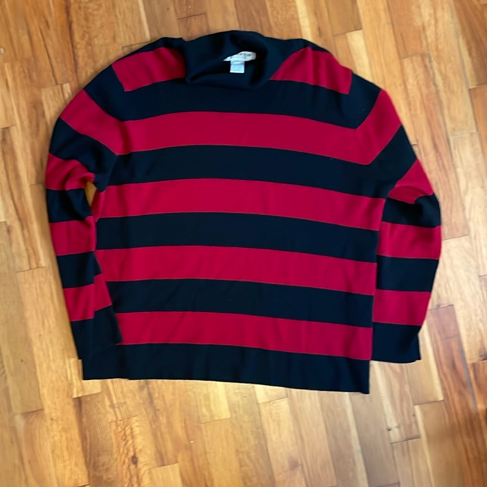 3X Jones NY Red and Black Sweater